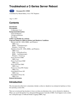 Troubleshoot a C-Series Server Reboot