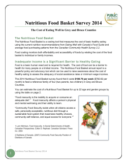 The Cost of Eating Well in Grey and Bruce Counties