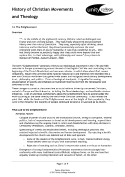 History of Christian Movements and Theology