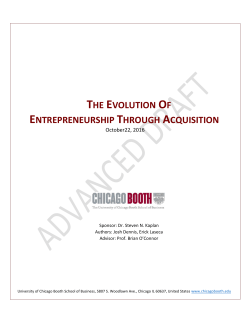 The Evolution of Entrepreneurship through Acquisition