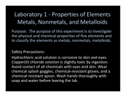 Laboratory 1 - Properties of Elements Metals, Nonmetals, and