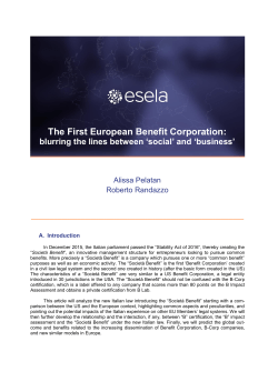 The First European Benefit Corporation: