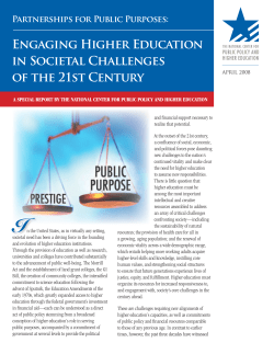 Partnerships for Public Purposes: Engaging Higher Education in