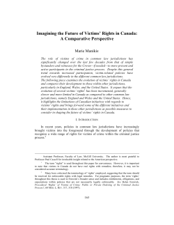 Imagining the Future of Victims` Rights in Canada