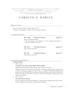 Curriculum Vitae - Psychology - USU