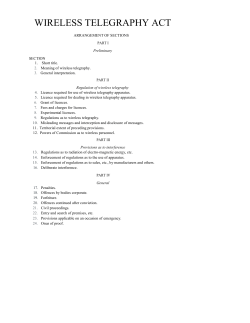 wireless telegraphy act - Nigerian Communications Commission