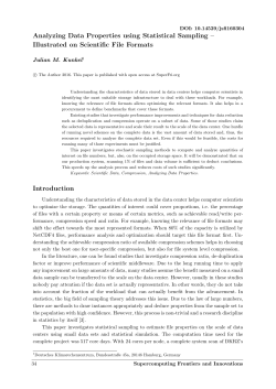 Analyzing Data Properties using Statistical Sampling &ndash; Illustrated on