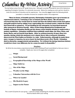 Columbus Re-Write Activity