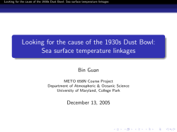 Looking for the cause of the 1930s Dust Bowl