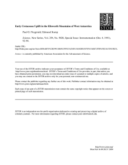 Early Cretaceous Uplift in the Ellsworth Mountains of West Antarctica