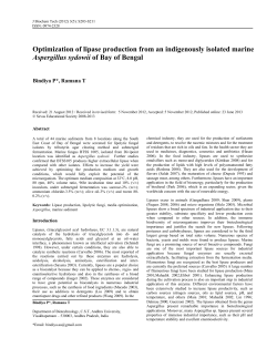 Optimization of lipase production from an indigenously isolated
