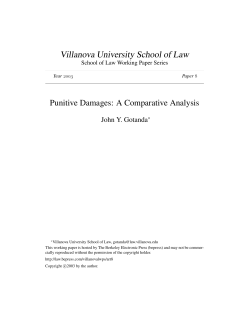 Punitive Damages: A Comparative Analysis