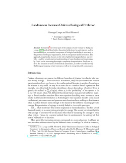 Randomness Increases Order in Biological Evolution