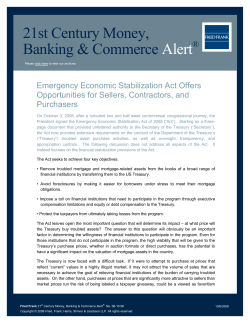 Emergency Economic Stabilization Act Offers