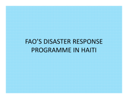 fao`s disaster response programme in haiti