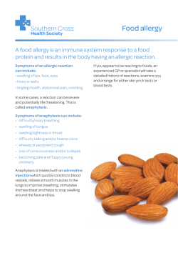Food allergy - Southern Cross