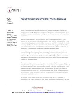 taking the uncertainty out of pricing decisions