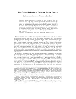 The Cyclical Behavior of Debt and Equity Finance