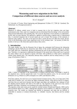 Measuring sand wave migration in the field. Comparison of