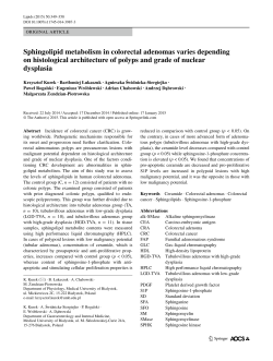 Sphingolipid metabolism in colorectal adenomas varies depending