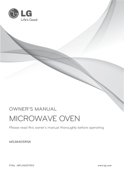 LG Microwave MS3840SRSK Owners Manual