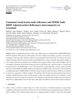Unmanned Aerial System nadir reflectance and MODIS Nadir BRDF