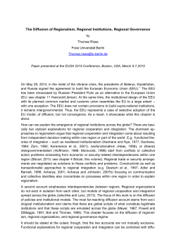 The Diffusion of Regionalism - European Union Studies Association