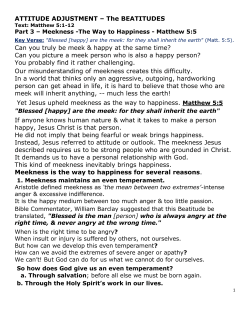 ATTITUDE ADJUSTMENT &ndash; The BEATITUDES Can you truly be