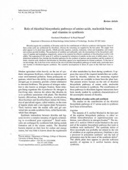 Role of rhizobial biosynthetic pathways of amino acids, nucleotide