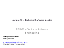 Product Metrics for Software