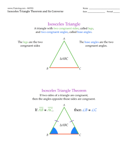Isosceles Triangle Theorem and Its Converse