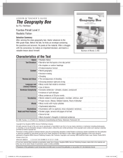 The Geography Bee - Houghton Mifflin Harcourt