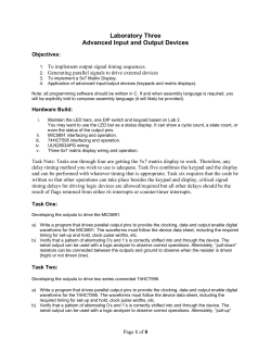 Laboratory Three Advanced Input and Output Devices