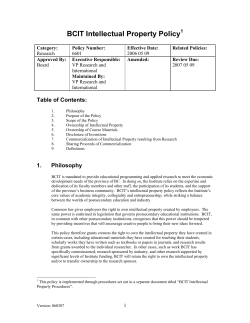 BCIT Intellectual Property Policy