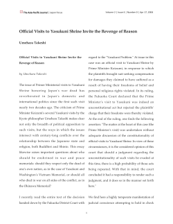 Official Visits to Yasukuni Shrine Invite the Revenge