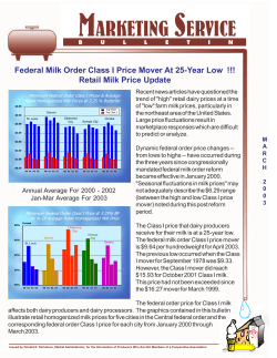 March 2003: Federal Milk Order Class I Prices