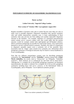 pointgroup symmetry of oligomeric macromolecules