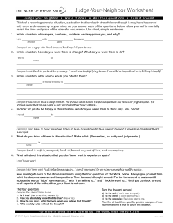 Judge-Your-Neighbor Worksheet