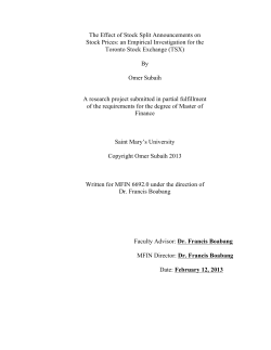 The Effect of Stock Split Announcements on Stock Prices: an