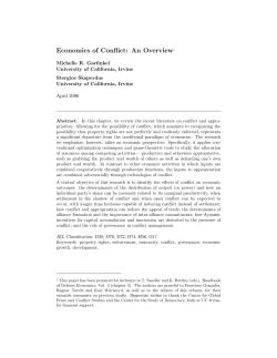 Economics of Conflict: An Overview