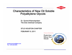 Characteristics of New Oil Soluble Polyalkylene Glycols