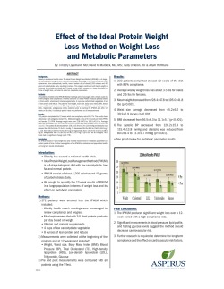 Effect of the Ideal Protein Weight Loss Method on Weight Loss and
