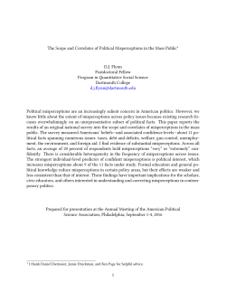 The Scope and Correlates of Political Misperceptions in