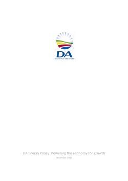 DA Energy Policy: Powering the economy for growth