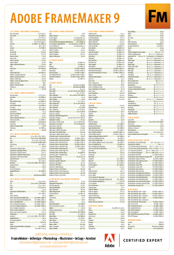FrameMaker 9 keyboard shortcuts poster