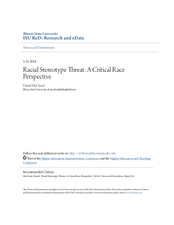 Racial Stereotype Threat: A Critical Race Perspective