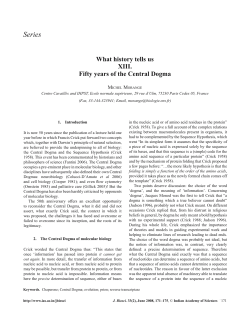 Series What history tells us XIII. Fifty years of the Central Dogma