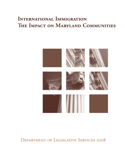 International Immigration: The Impact on Maryland Communities