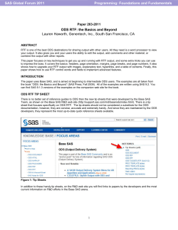 263-2011: ODS RTF: The Basics and Beyond