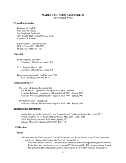 MARTA CAMINERO-SANTANGELO Curriculum Vitae